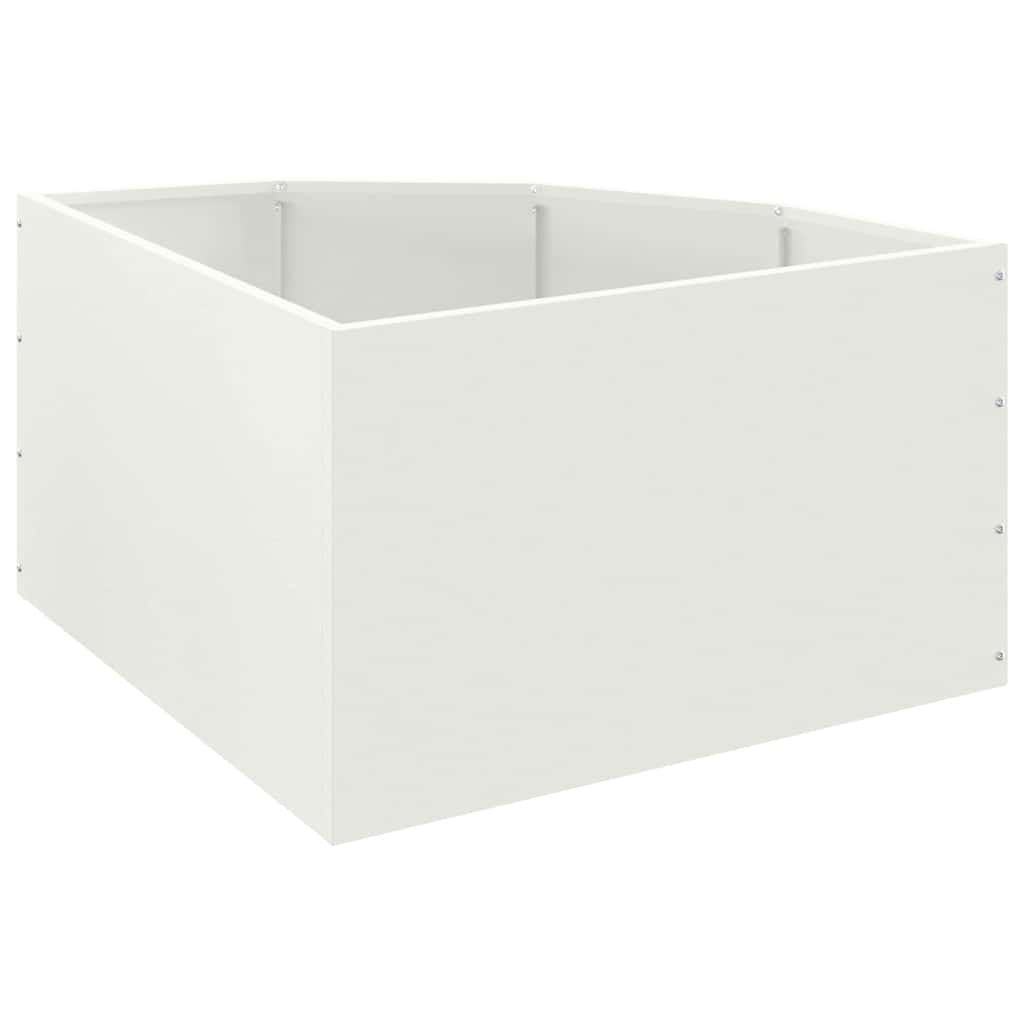 Vaso d'angolo-Fioriera-Contenitore per Piante Bianco 60 x 60 x 35 cm Acciaio