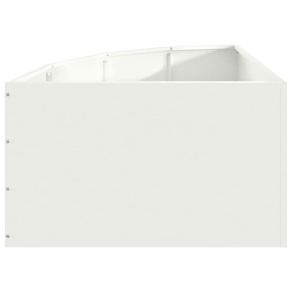 Vaso d'angolo-Fioriera-Contenitore per Piante Bianco 60 x 60 x 35 cm Acciaio