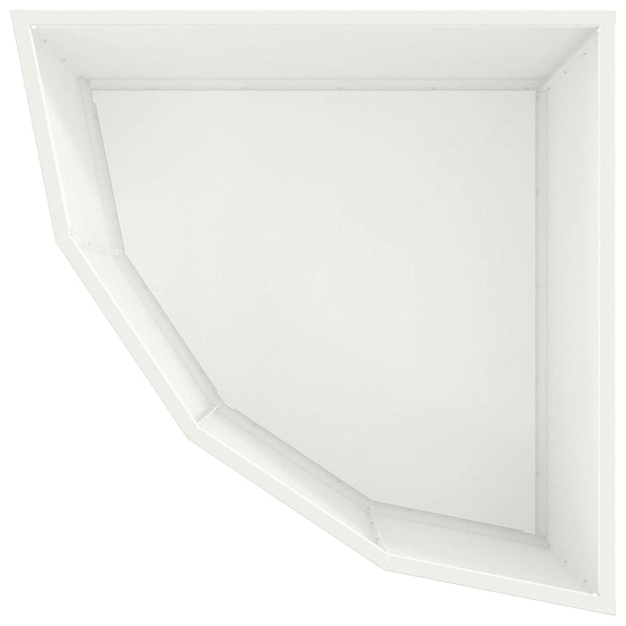 Vaso d'angolo-Fioriera-Contenitore per Piante Bianco 60 x 60 x 35 cm Acciaio