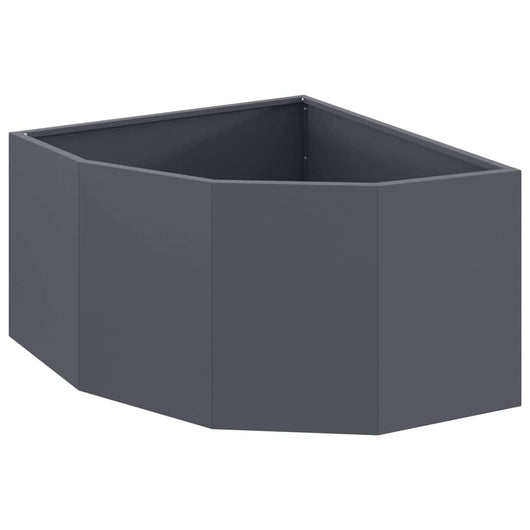 Vaso d'angolo Antracite 60 x 60 x 35 cm Acciaio 883642