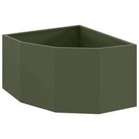 Vaso d'angolo-Fioriera-Contenitore per Piante Oliver verde 60 x 60 x 35 cm Acciaio