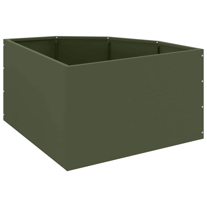 Vaso d'angolo-Fioriera-Contenitore per Piante Oliver verde 60 x 60 x 35 cm Acciaio