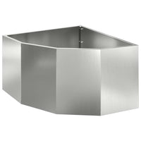 Vaso d'angolo-Fioriera-Contenitore per Piante Argento 60 x 60 x 35 cm Acciaio zincato