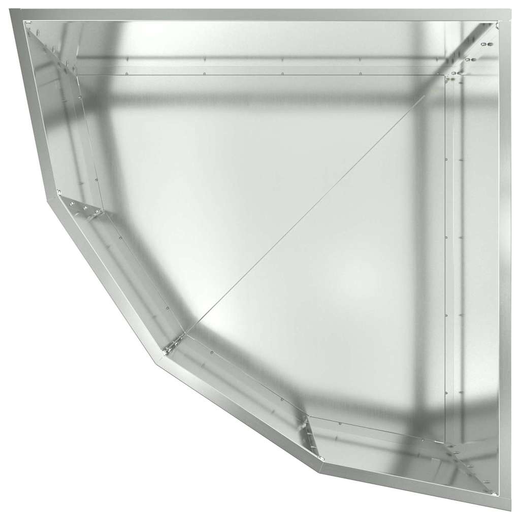 Vaso d'angolo-Fioriera-Contenitore per Piante Argento 60 x 60 x 35 cm Acciaio zincato