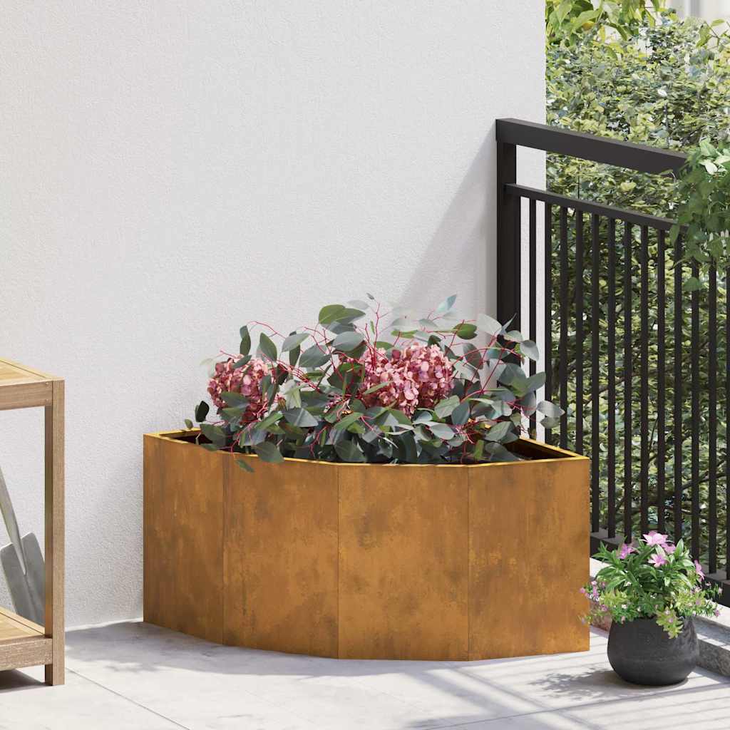 Vaso d'angolo Ruggine 60 x 60 x 35 cm acciaio corten 883646
