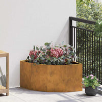 Vaso d'angolo Ruggine 60 x 60 x 35 cm acciaio corten 883646