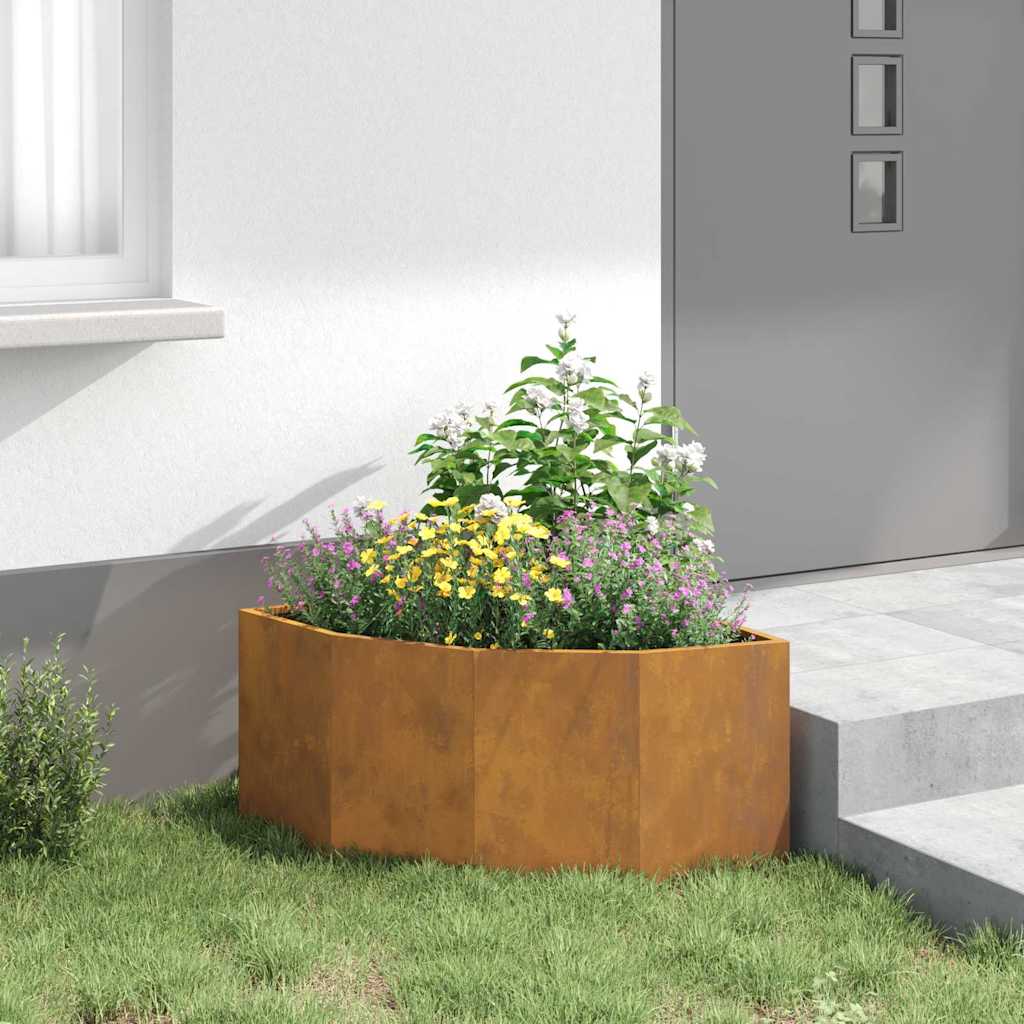 Vaso d'angolo Ruggine 60 x 60 x 35 cm acciaio corten 883646