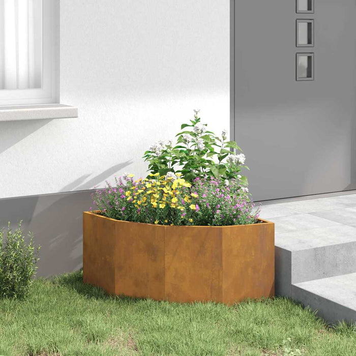 Vaso d'angolo Ruggine 60 x 60 x 35 cm acciaio corten 883646