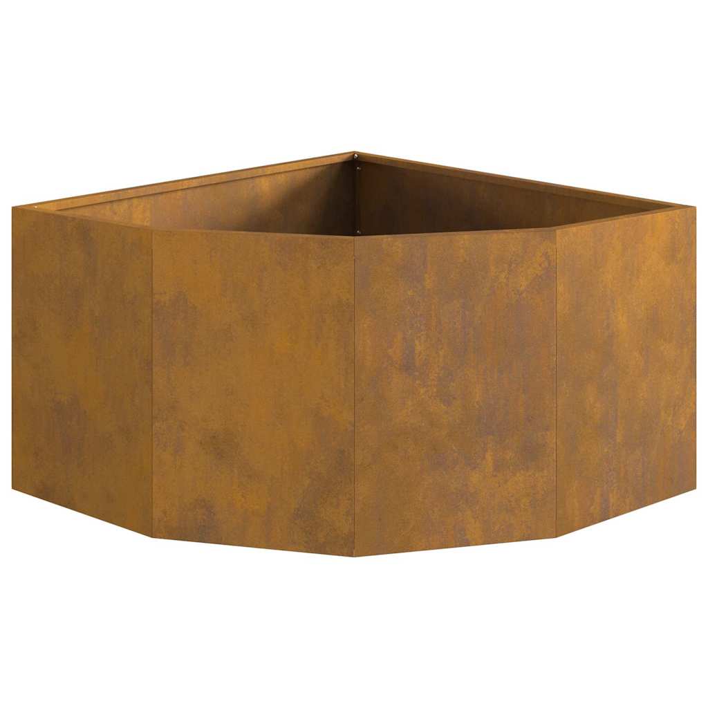 Vaso d'angolo Ruggine 60 x 60 x 35 cm acciaio corten 883646