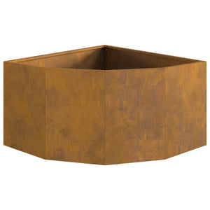 Vaso d'angolo Ruggine 60 x 60 x 35 cm acciaio corten 883646