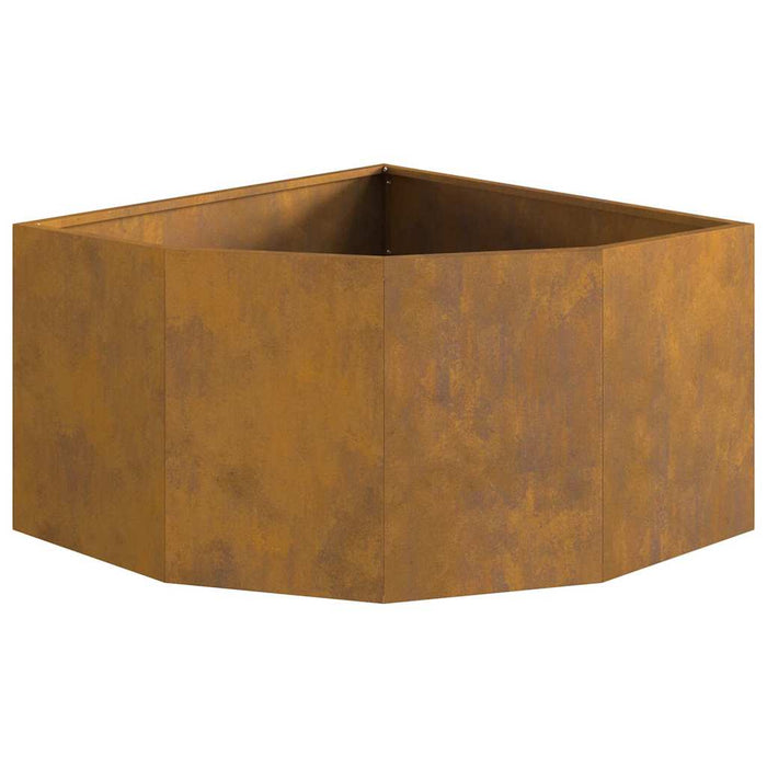 Vaso d'angolo Ruggine 60 x 60 x 35 cm acciaio corten 883646