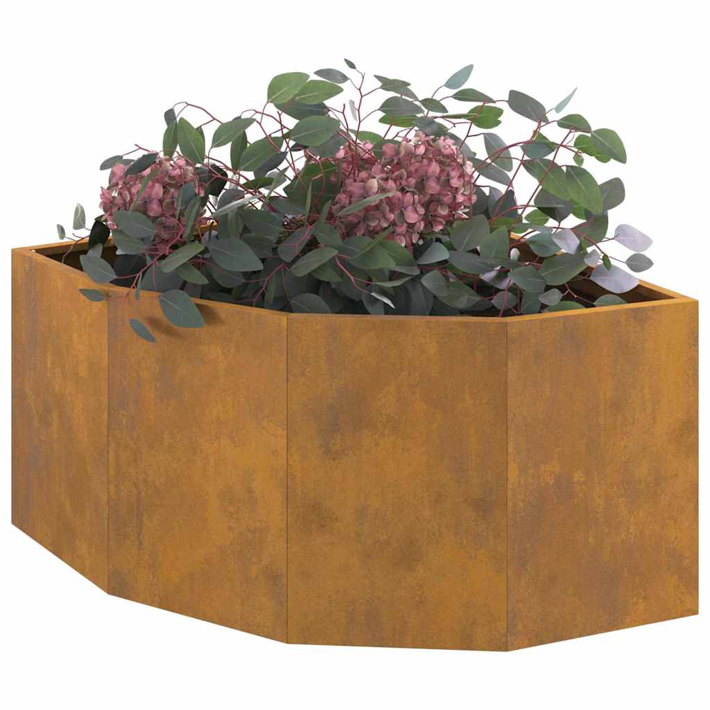 Vaso d'angolo Ruggine 60 x 60 x 35 cm acciaio corten 883646