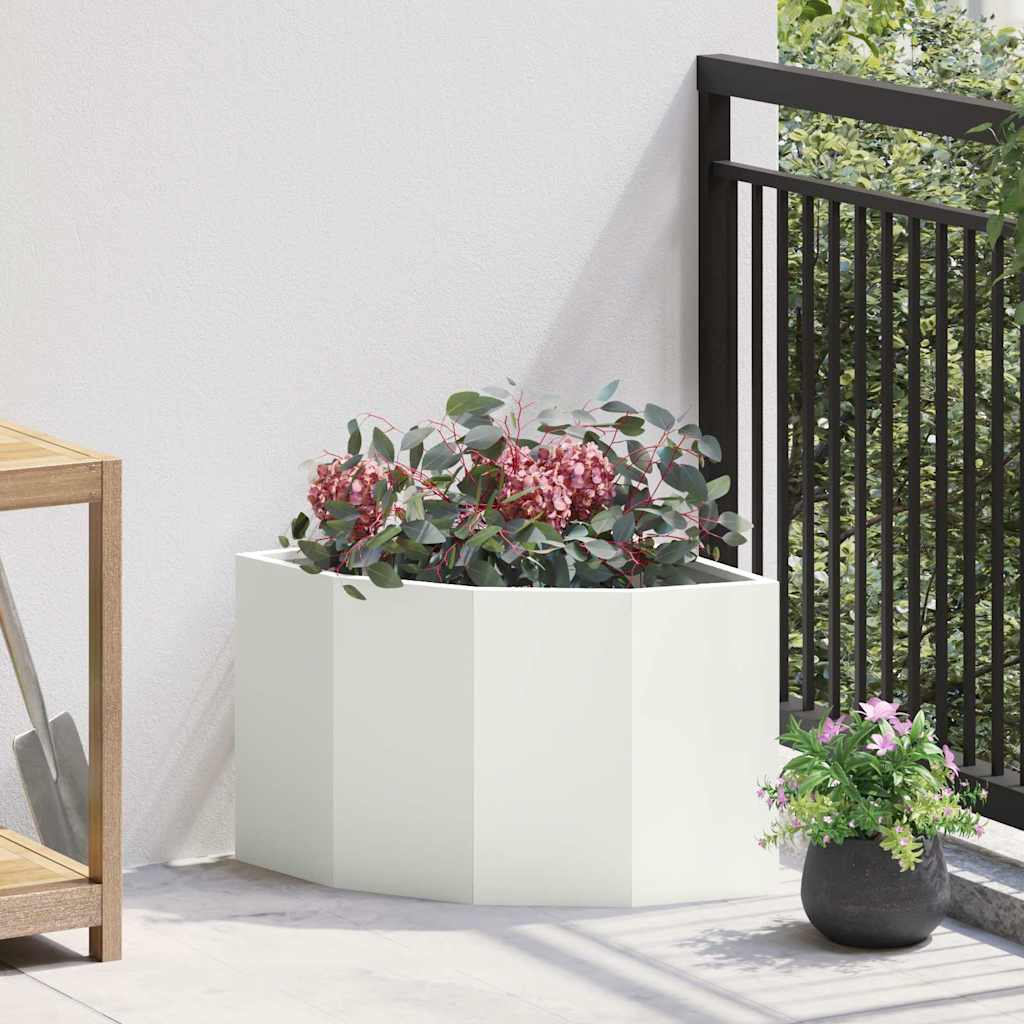 Vaso d'angolo Bianco 45 x 45 x 35 cm Acciaio 883648