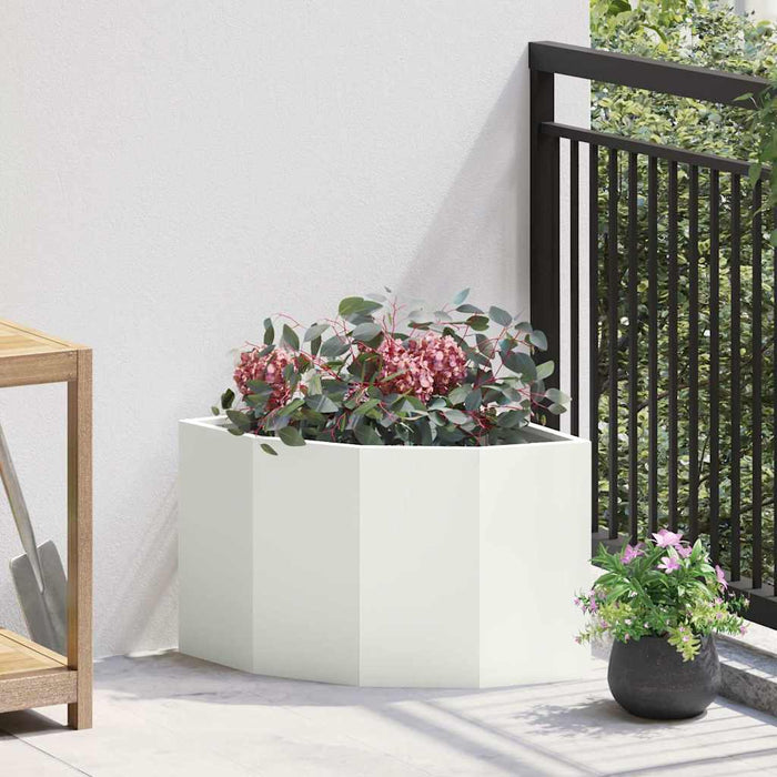 Vaso d'angolo Bianco 45 x 45 x 35 cm Acciaio 883648