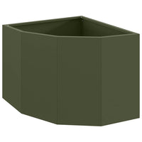 Vaso d'angolo-Fioriera-Contenitore per Piante Oliver verde 45 x 45 x 35 cm Acciaio