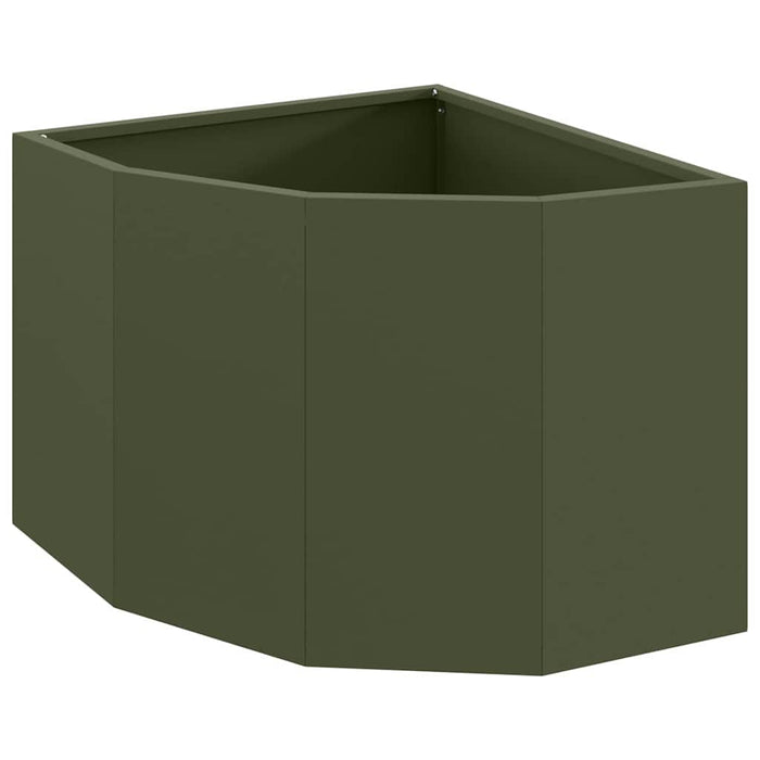 Vaso d'angolo-Fioriera-Contenitore per Piante Oliver verde 45 x 45 x 35 cm Acciaio