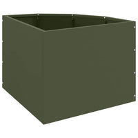 Vaso d'angolo-Fioriera-Contenitore per Piante Oliver verde 45 x 45 x 35 cm Acciaio