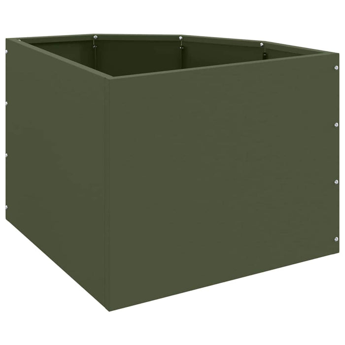 Vaso d'angolo-Fioriera-Contenitore per Piante Oliver verde 45 x 45 x 35 cm Acciaio