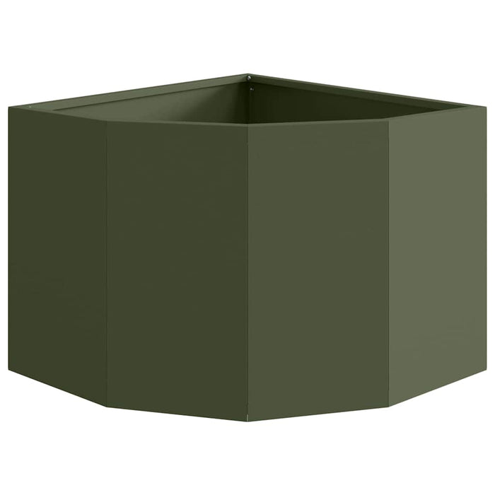 Vaso d'angolo-Fioriera-Contenitore per Piante Oliver verde 45 x 45 x 35 cm Acciaio
