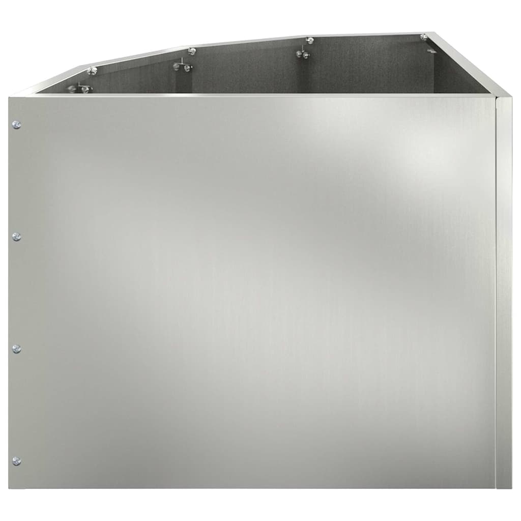 Vaso d'angolo-Fioriera-Contenitore per Piante Argento 45 x 45 x 35 cm Acciaio zincato