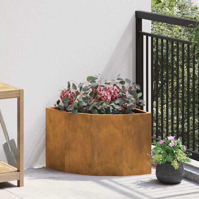 Vaso d'angolo Ruggine 45 x 45 x 35 cm acciaio corten 883653