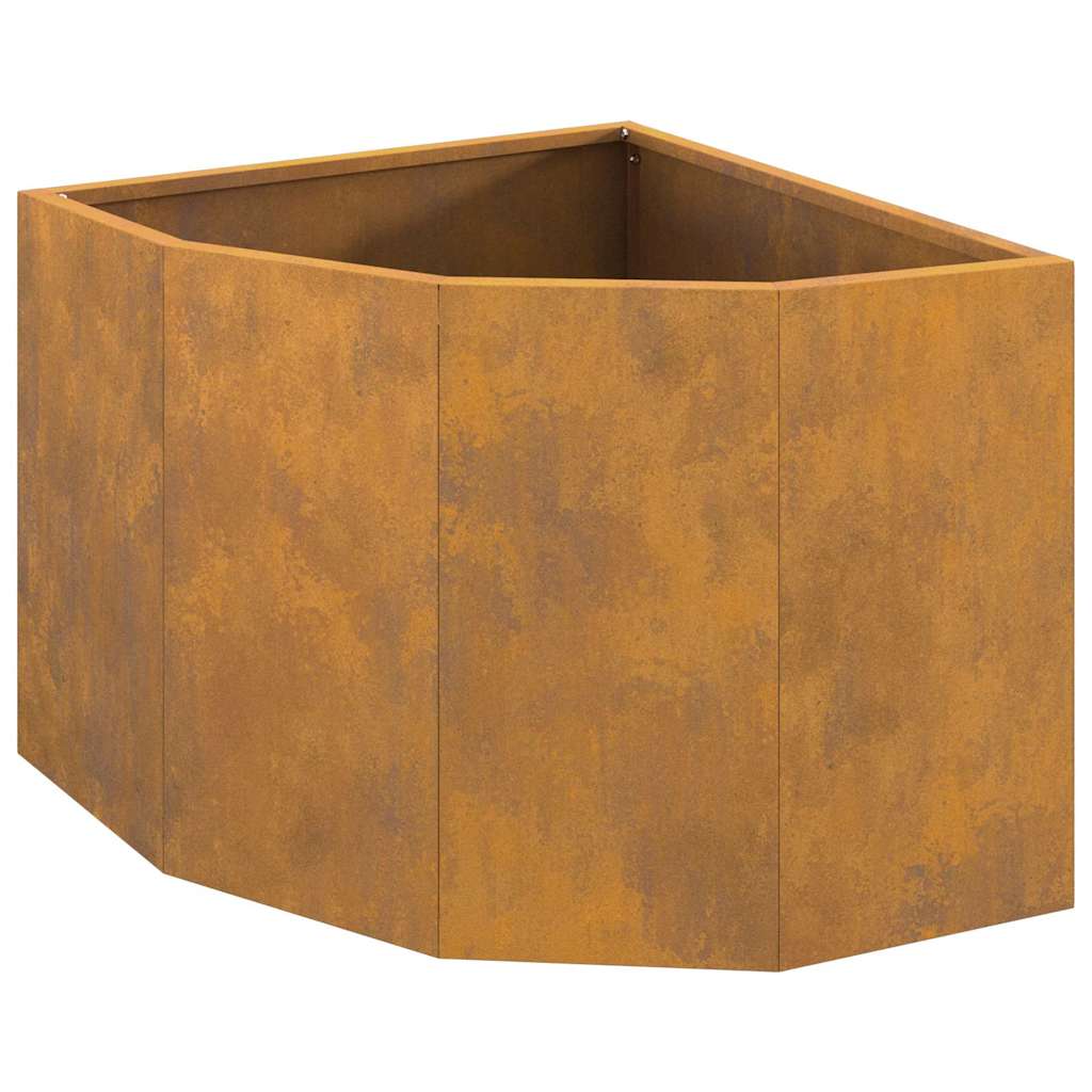 Vaso d'angolo Ruggine 45 x 45 x 35 cm acciaio corten 883653