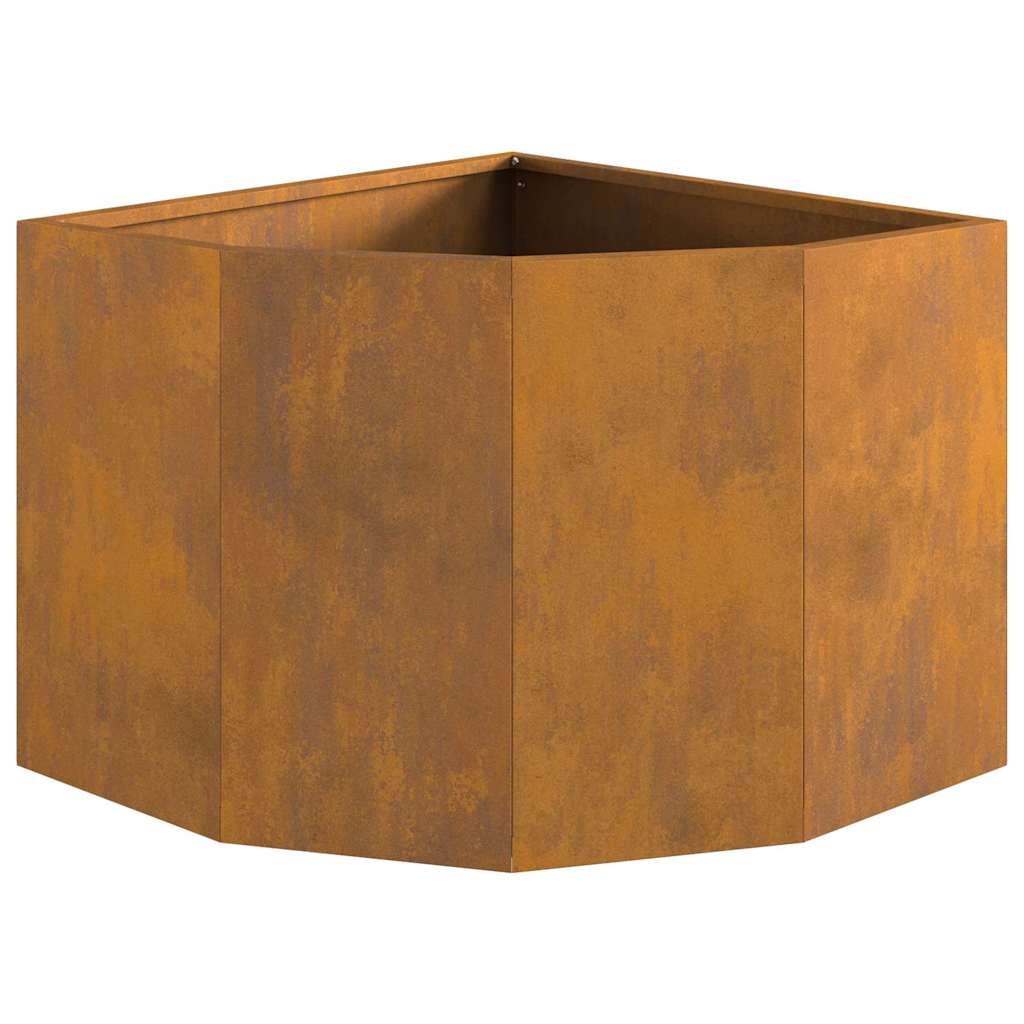 Vaso d'angolo Ruggine 45 x 45 x 35 cm acciaio corten 883653