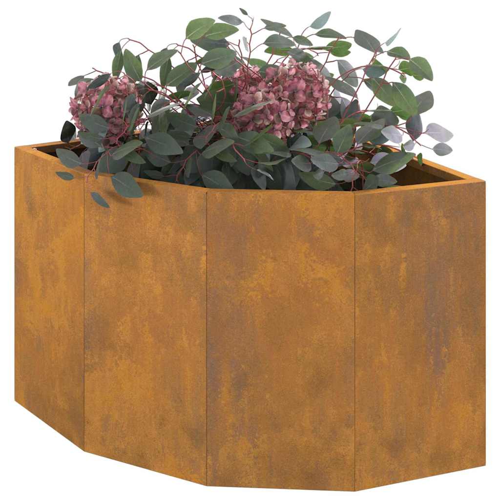 Vaso d'angolo Ruggine 45 x 45 x 35 cm acciaio corten 883653