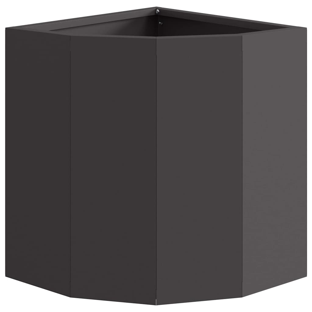 Vaso d'angolo-Fioriera-Contenitore per Piante Nero 30 x 30 x 35 cm Acciaio