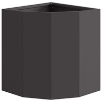 Vaso d'angolo-Fioriera-Contenitore per Piante Nero 30 x 30 x 35 cm Acciaio