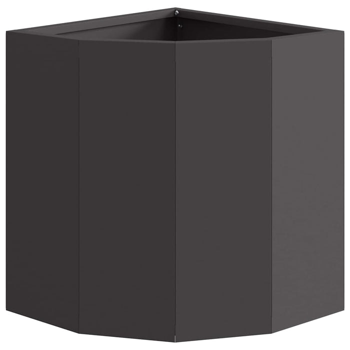 Vaso d'angolo-Fioriera-Contenitore per Piante Nero 30 x 30 x 35 cm Acciaio