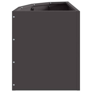 Vaso d'angolo-Fioriera-Contenitore per Piante Nero 30 x 30 x 35 cm Acciaio