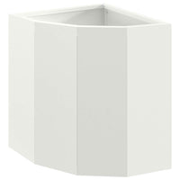 Vaso d'angolo-Fioriera-Contenitore per Piante Bianco 30 x 30 x 35 cm Acciaio