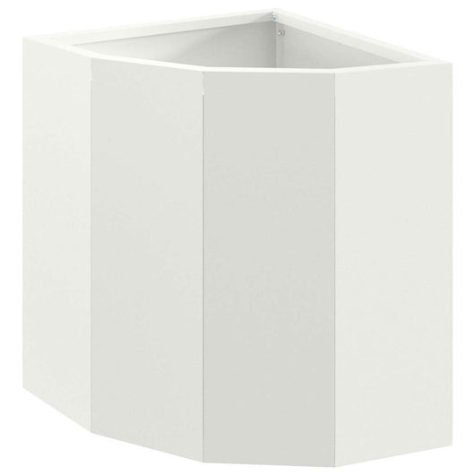 Vaso d'angolo-Fioriera-Contenitore per Piante Bianco 30 x 30 x 35 cm Acciaio