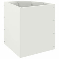 Vaso d'angolo-Fioriera-Contenitore per Piante Bianco 30 x 30 x 35 cm Acciaio