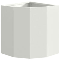 Vaso d'angolo-Fioriera-Contenitore per Piante Bianco 30 x 30 x 35 cm Acciaio