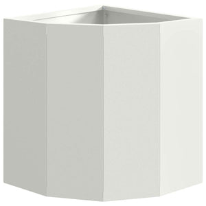 Vaso d'angolo-Fioriera-Contenitore per Piante Bianco 30 x 30 x 35 cm Acciaio