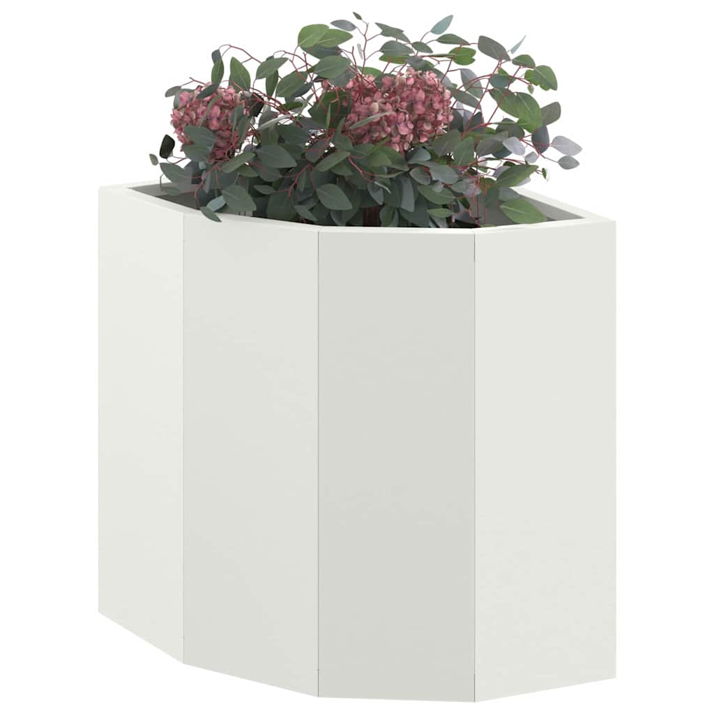 Vaso d'angolo Bianco 30 x 30 x 35 cm Acciaio 883655
