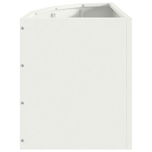 Vaso d'angolo-Fioriera-Contenitore per Piante Bianco 30 x 30 x 35 cm Acciaio