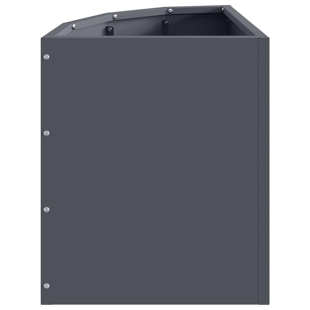 Vaso d'angolo-Fioriera-Contenitore per Piante Antracite 30 x 30 x 35 cm Acciaio