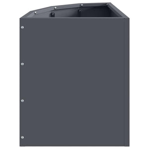 Vaso d'angolo-Fioriera-Contenitore per Piante Antracite 30 x 30 x 35 cm Acciaio