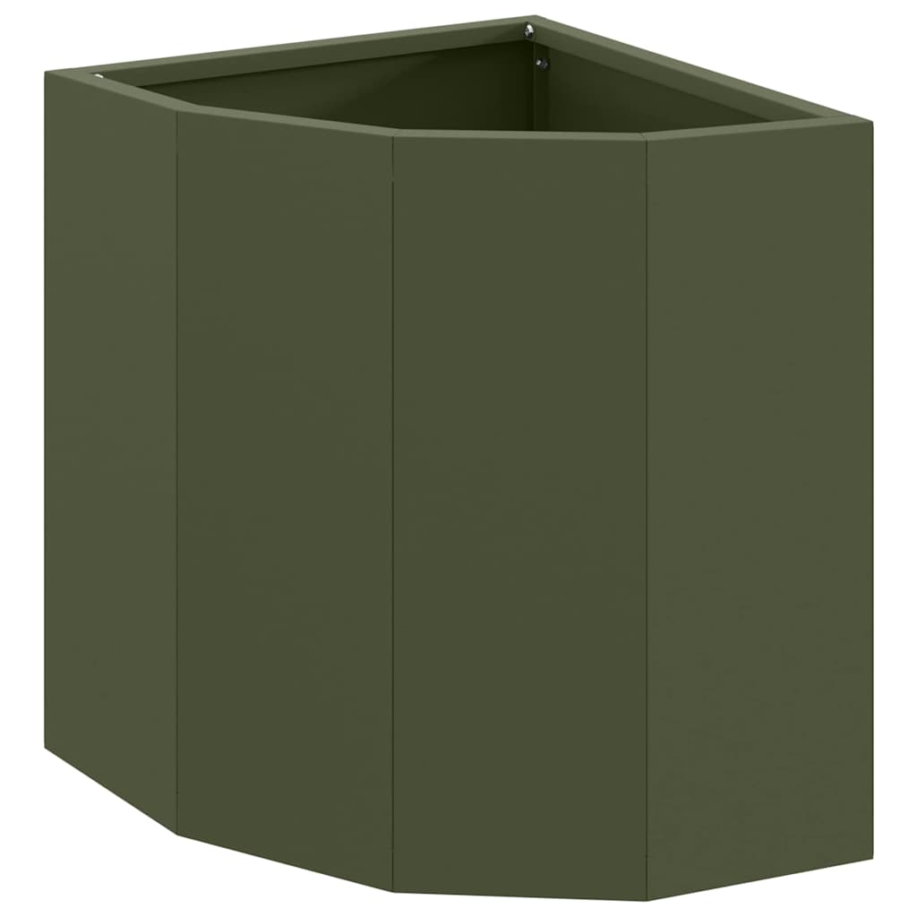 Vaso d'angolo Oliver verde 30 x 30 x 35 cm Acciaio 883657