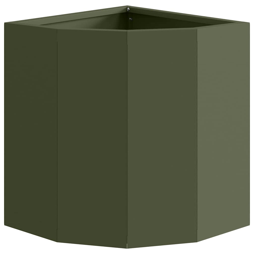 Vaso d'angolo Oliver verde 30 x 30 x 35 cm Acciaio 883657