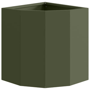 Vaso d'angolo Oliver verde 30 x 30 x 35 cm Acciaio 883657