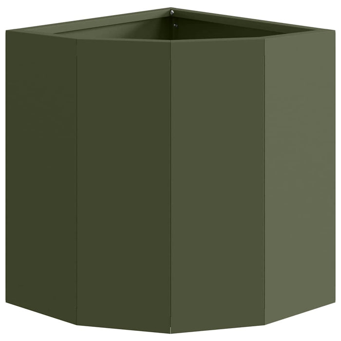 Vaso d'angolo-Fioriera-Contenitore per Piante Oliver verde 30 x 30 x 35 cm Acciaio