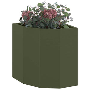 Vaso d'angolo Oliver verde 30 x 30 x 35 cm Acciaio 883657