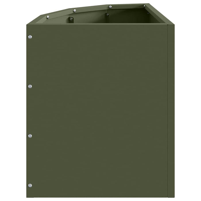 Vaso d'angolo Oliver verde 30 x 30 x 35 cm Acciaio 883657