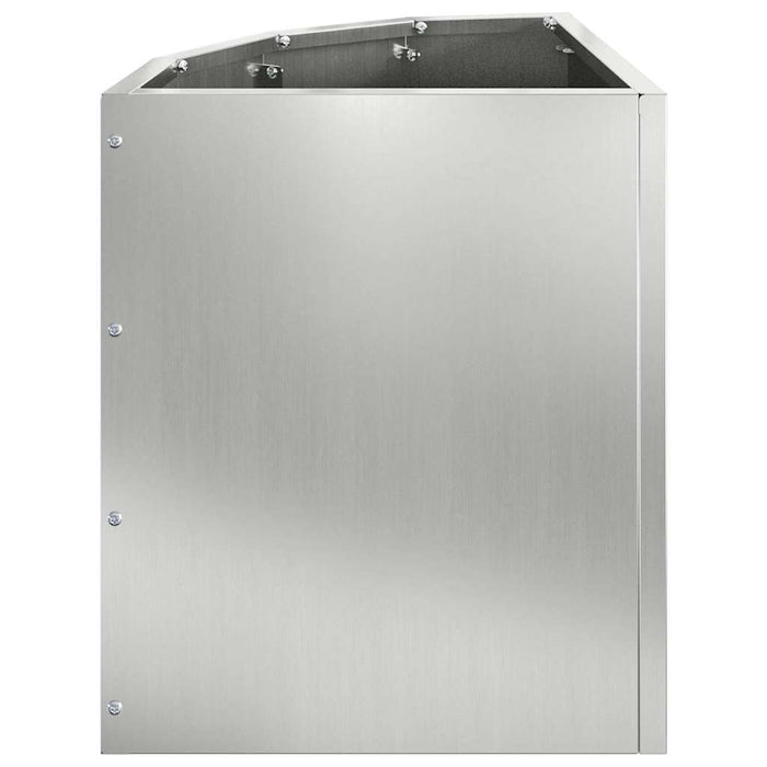 Vaso d'angolo-Fioriera-Contenitore per Piante Argento 30 x 30 x 35 cm Acciaio zincato