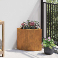 Vaso d'angolo Ruggine 30 x 30 x 35 cm acciaio corten 883660