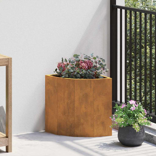Vaso d'angolo Ruggine 30 x 30 x 35 cm acciaio corten 883660